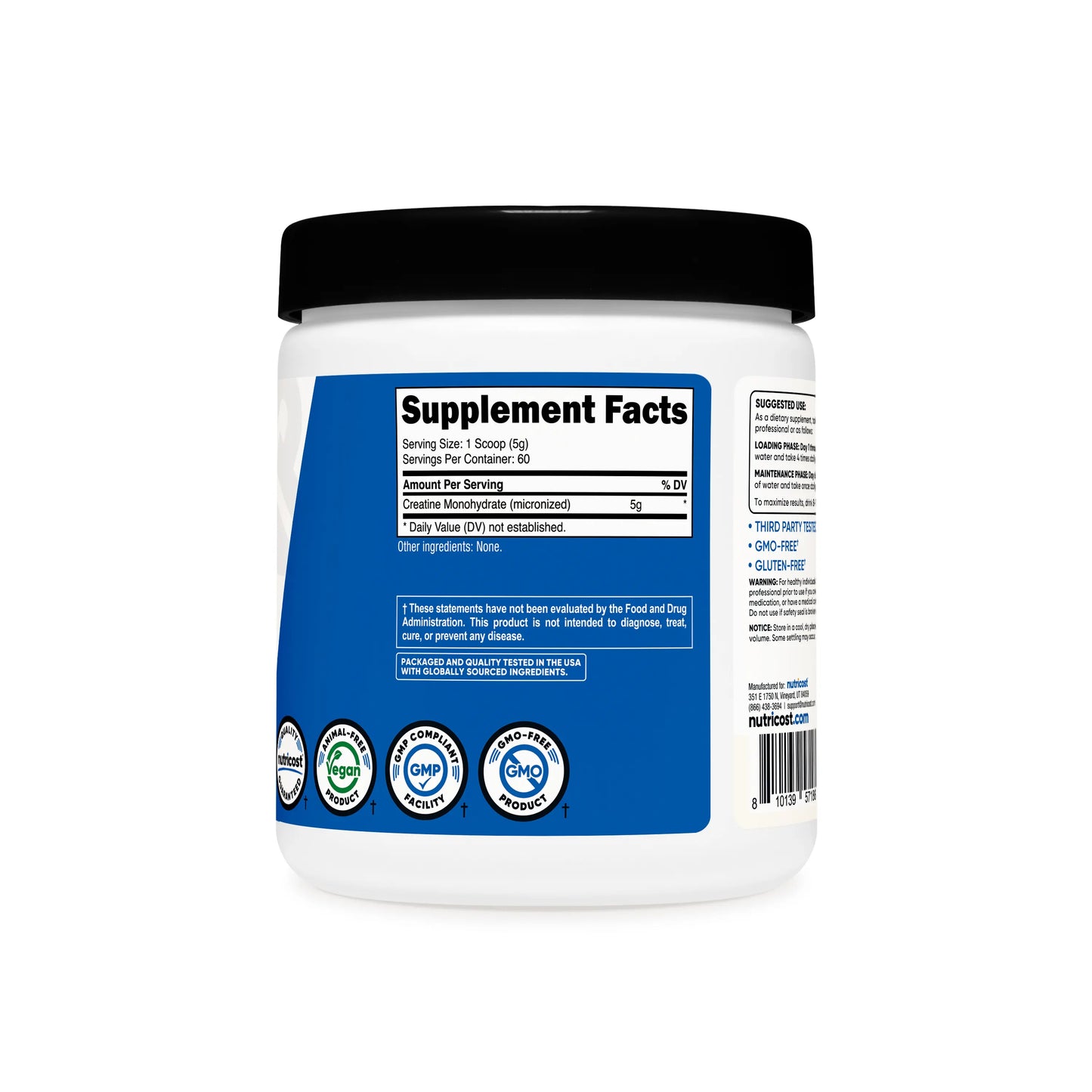 Nutricost Micronized Creatine Monohydrate - Enhanced Performance & Recovery Supplement