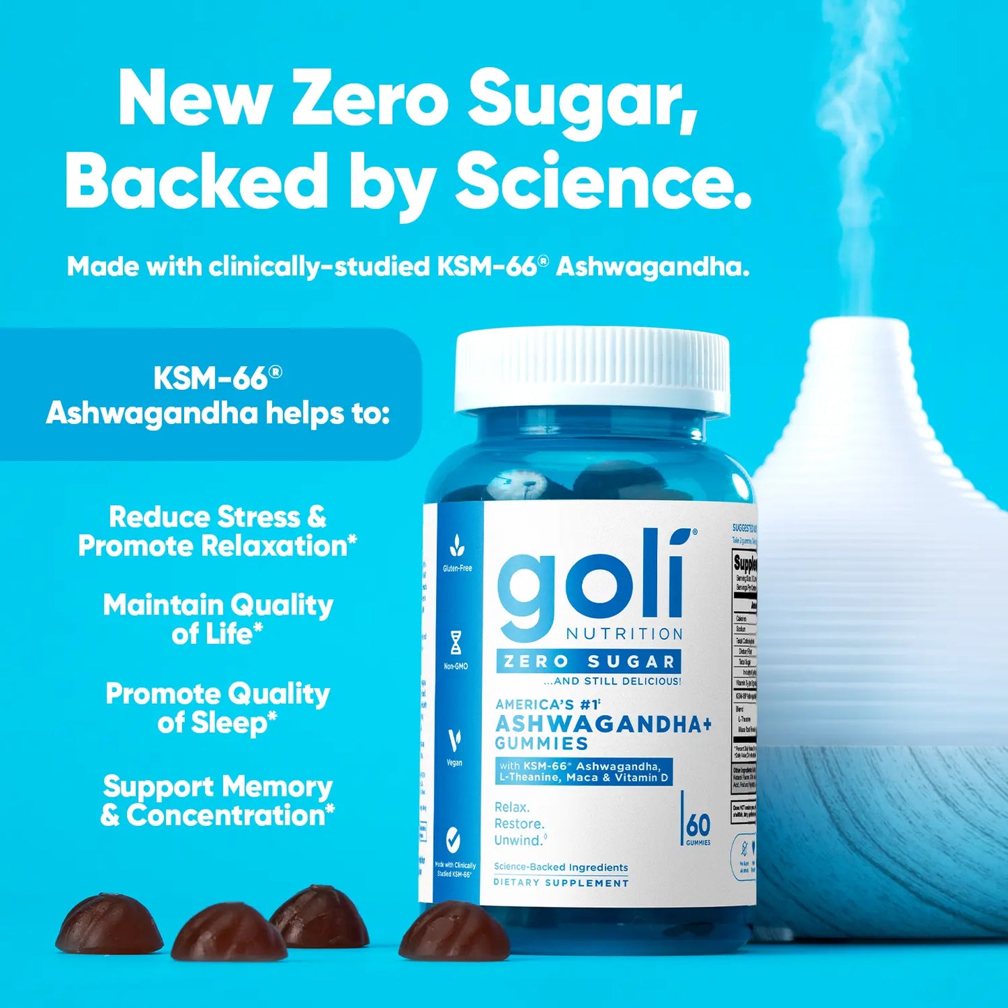 Zero Sugar Best Seller Trio: Revolutionary 3-In-1 Apple Cider Vinegar Gummies with Probiotics, B12, Ashwagandha & L-Theanine for Bloating Relief - Gluten-Free, Vegan & Non-GMO!